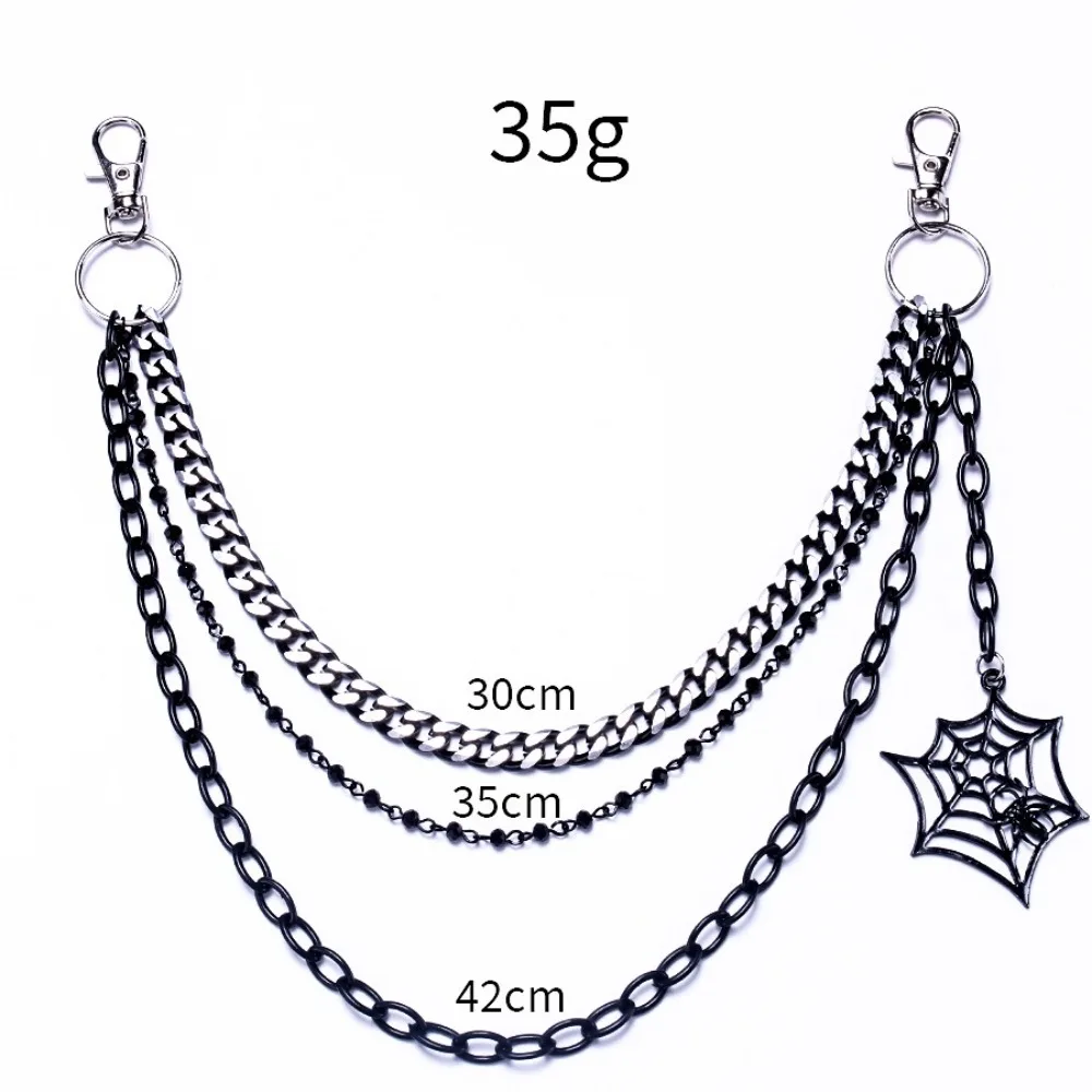 Trendy Punk Metal Pants Chain Fashion Hip Hop Spider Web Pendant Waist Chain JEANS Chain Accessories Gifts For Men Women