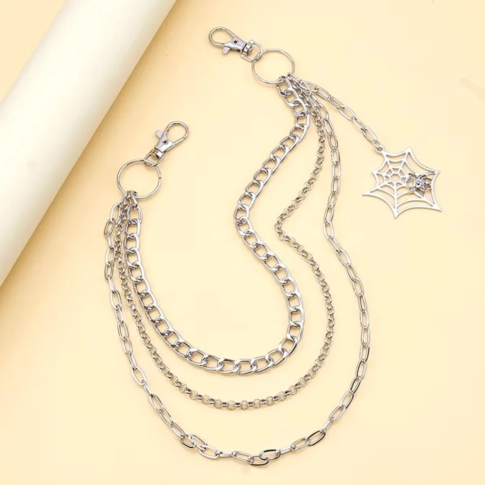Trendy Punk Metal Pants Chain Fashion Hip Hop Spider Web Pendant Waist Chain JEANS Chain Accessories Gifts For Men Women