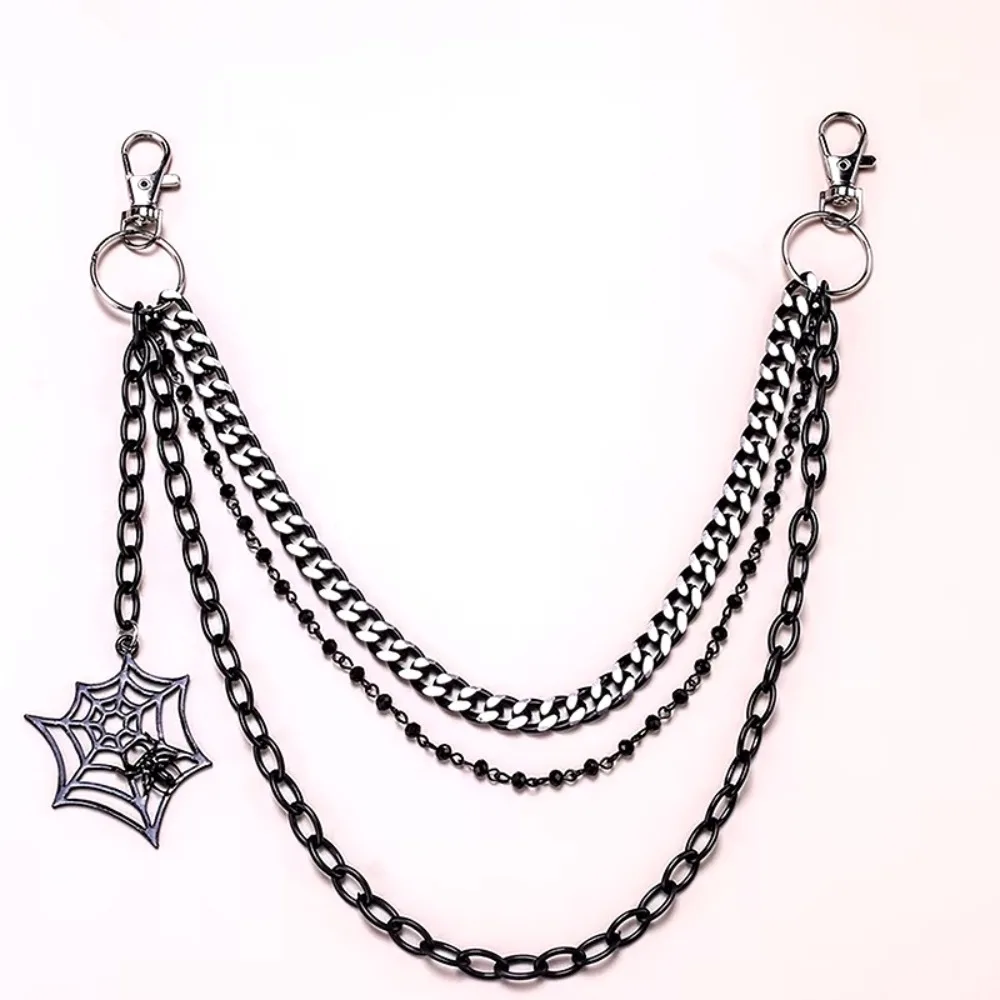 Trendy Punk Metal Pants Chain Fashion Hip Hop Spider Web Pendant Waist Chain JEANS Chain Accessories Gifts For Men Women