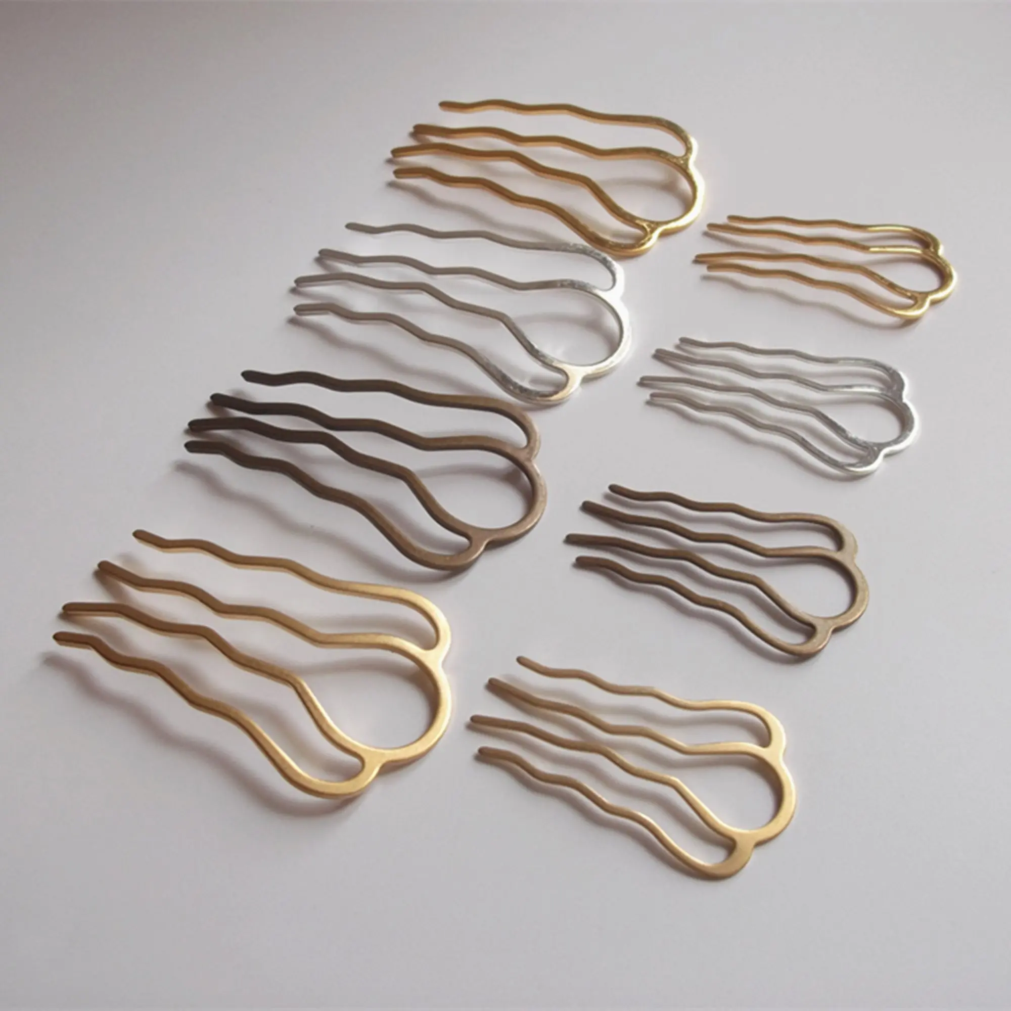6 Pcs/lot 4-tooth Hair Comb, Metal Hair Stick, Hair Fork, Hair Accessories, Hair Jewelry, Barrette Hair Combs Blank Base