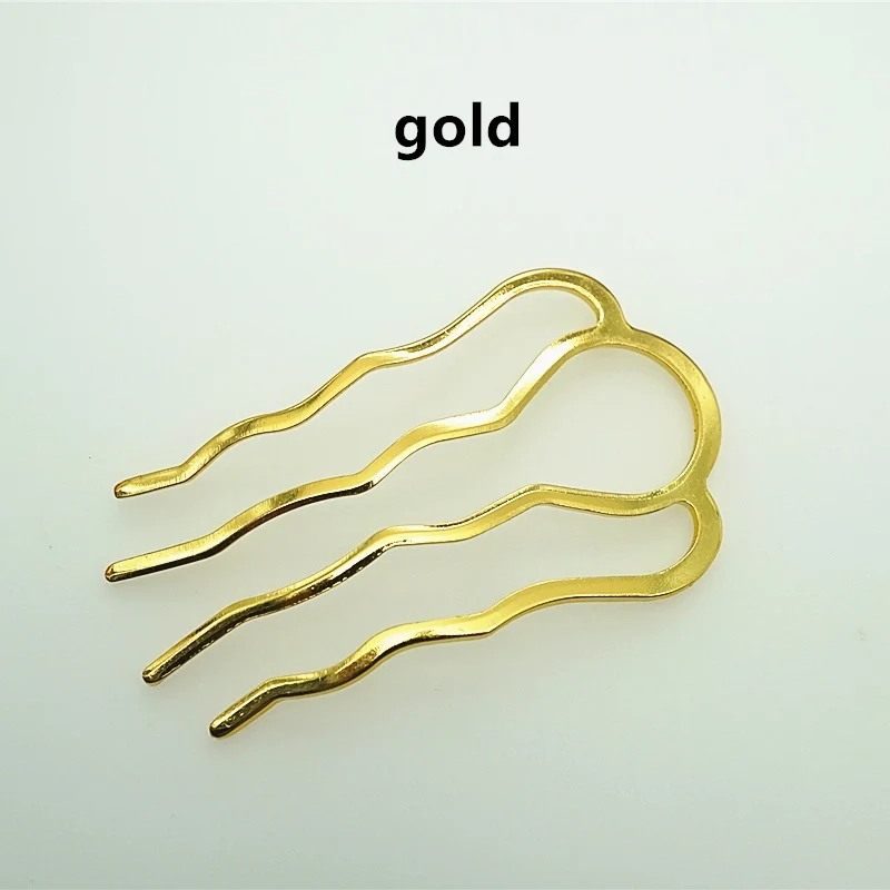 6 Pcs/lot 4-tooth Hair Comb, Metal Hair Stick, Hair Fork, Hair Accessories, Hair Jewelry, Barrette Hair Combs Blank Base