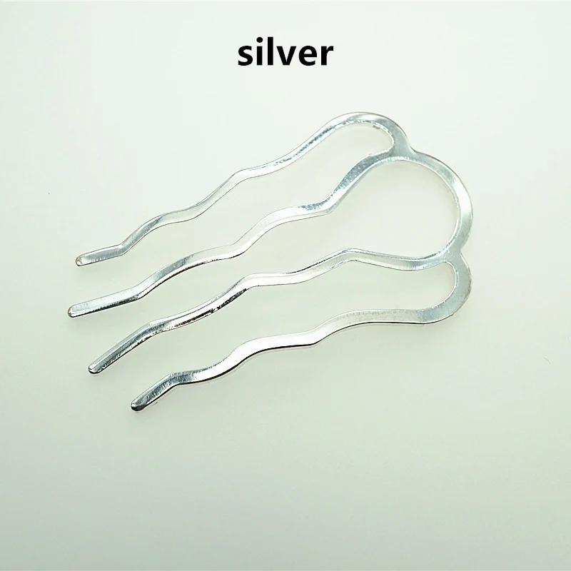6 Pcs/lot 4-tooth Hair Comb, Metal Hair Stick, Hair Fork, Hair Accessories, Hair Jewelry, Barrette Hair Combs Blank Base