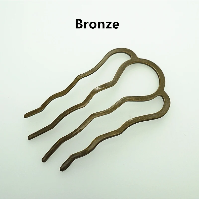6 Pcs/lot 4-tooth Hair Comb, Metal Hair Stick, Hair Fork, Hair Accessories, Hair Jewelry, Barrette Hair Combs Blank Base