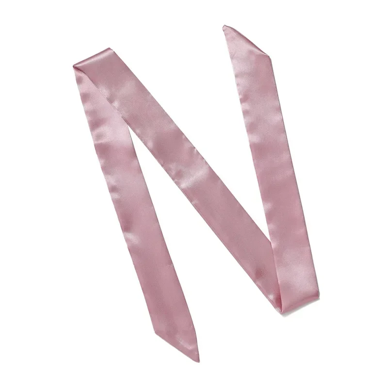 Red Scarf Long Imitation Silk Satin Ribbon Hairbands Women Neck Wrap Kerchief Foulard Narrow Small Bag Handle Scarves Tie