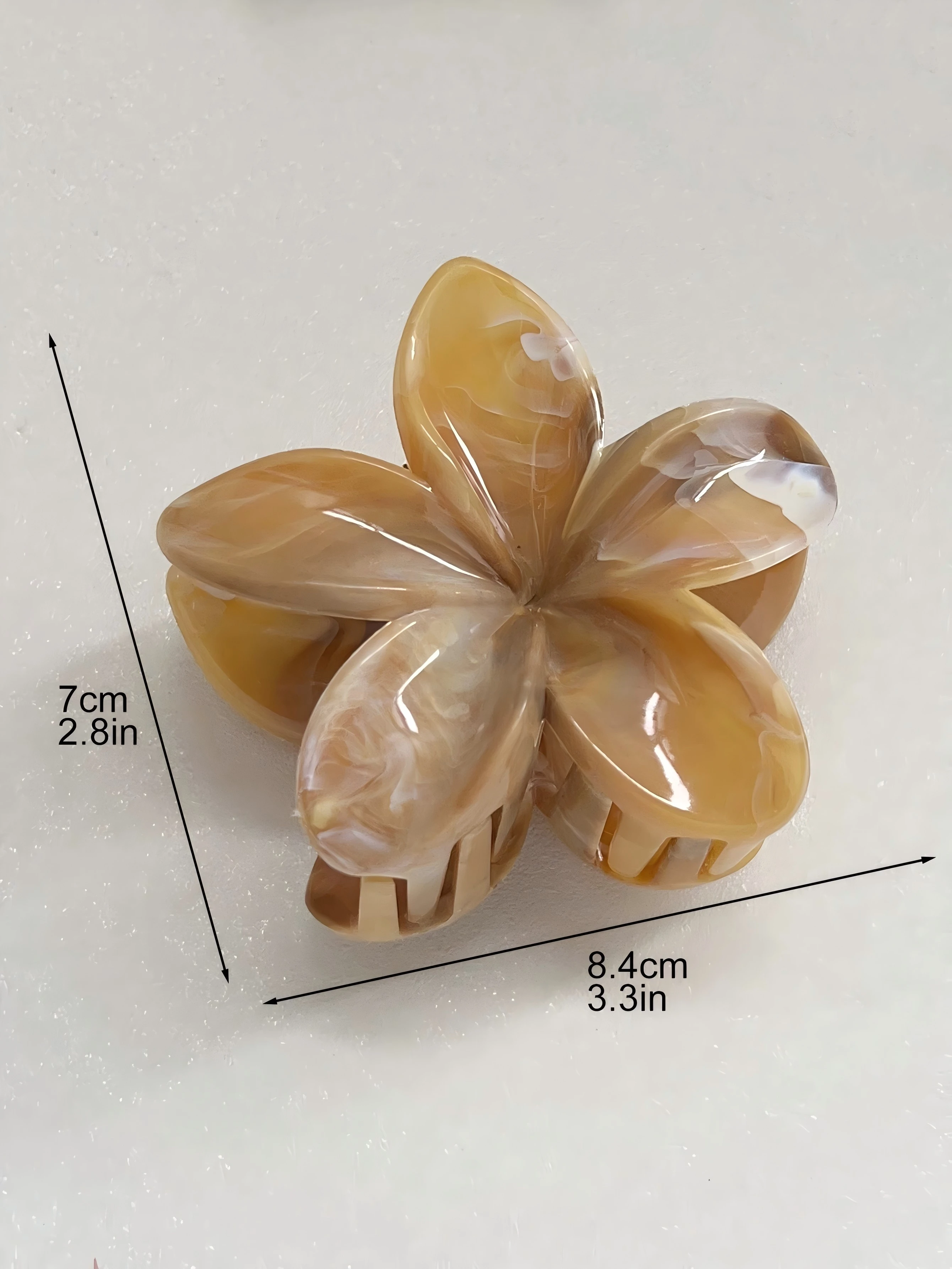 2Pcs Hawaiian Marble Vein Flower Hair Claw Clips for Women Girls Holiday Gifts for Thin Hair Cute Beach Hair Accessories