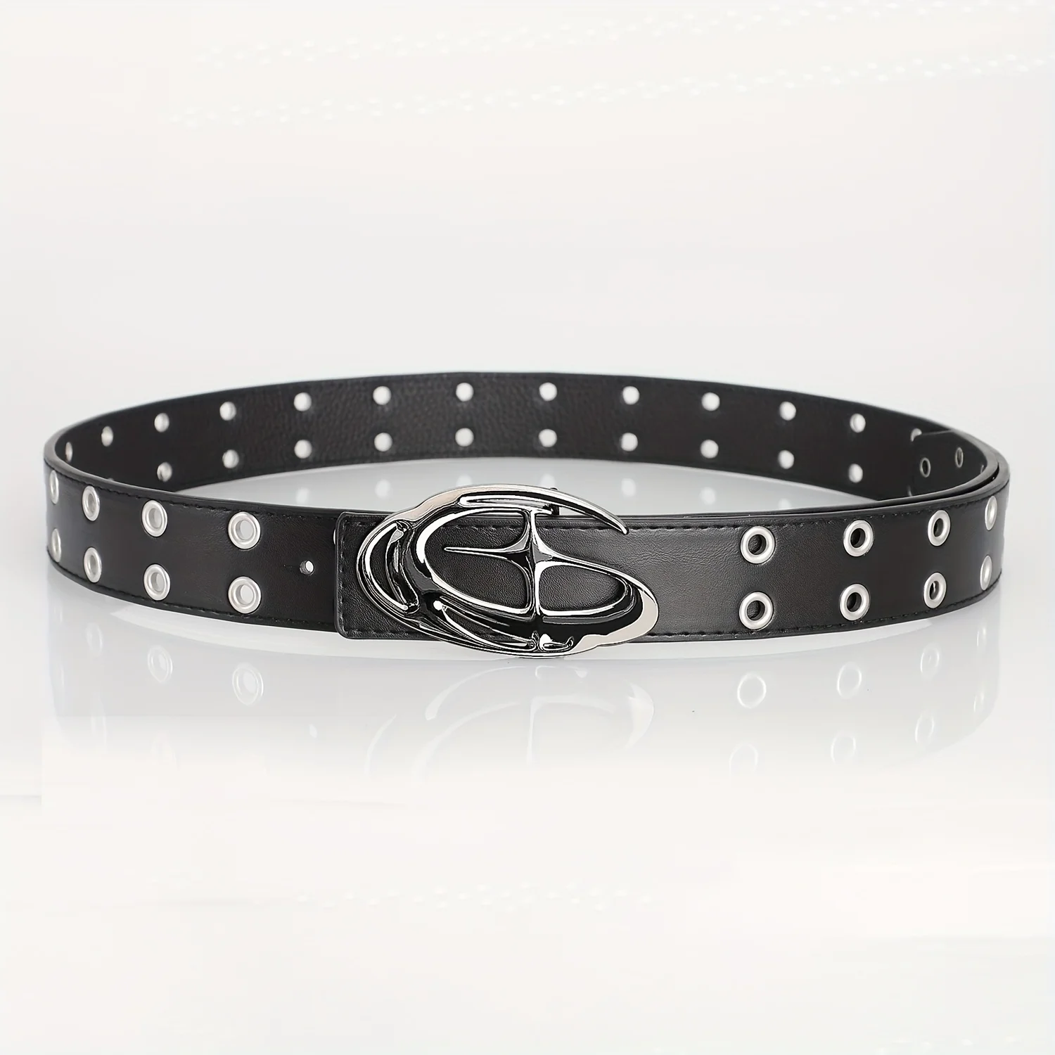 New Fashion Luxury Men's Belt Classic Special Shaped Hollow Buckle Belt Black Casual Designer Women's Belt-Pair with Jeans,Dress