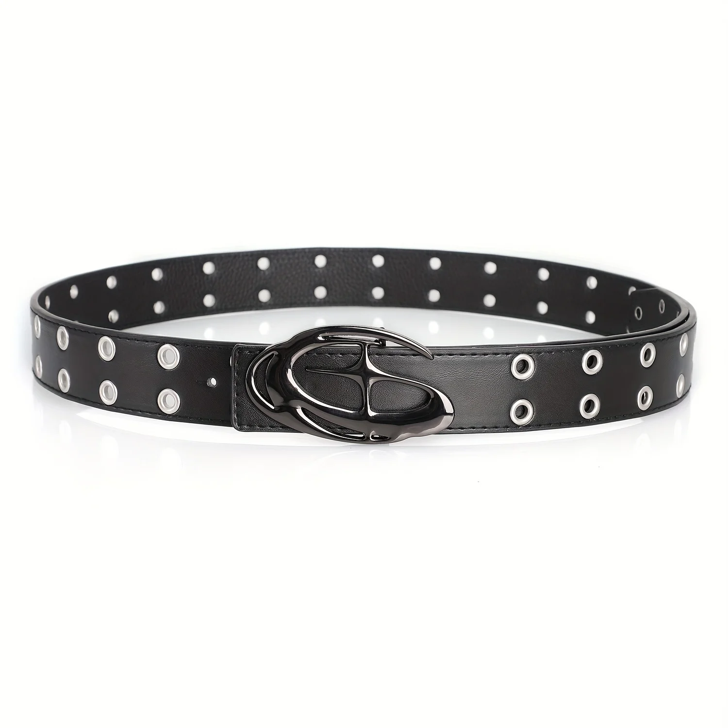 New Fashion Luxury Men's Belt Classic Special Shaped Hollow Buckle Belt Black Casual Designer Women's Belt-Pair with Jeans,Dress