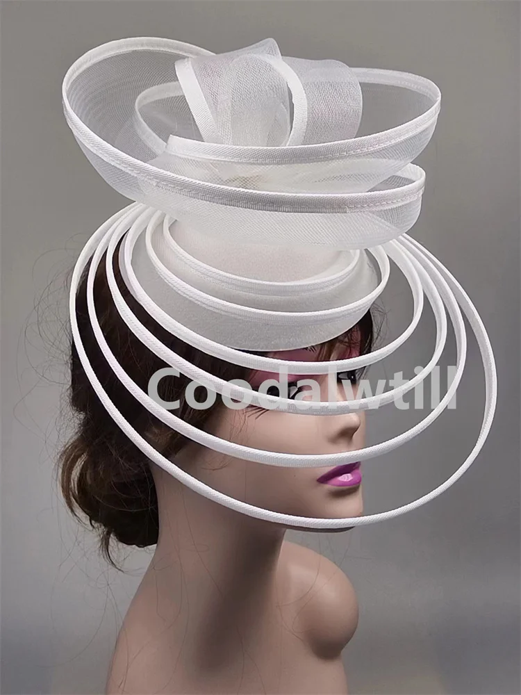 Church Fascinator Hat Wedding Mesh Headpiece Women Party Banquet Chapeau Cap Headband Ladies Party Tea Royal Ascot Pillbox Caps