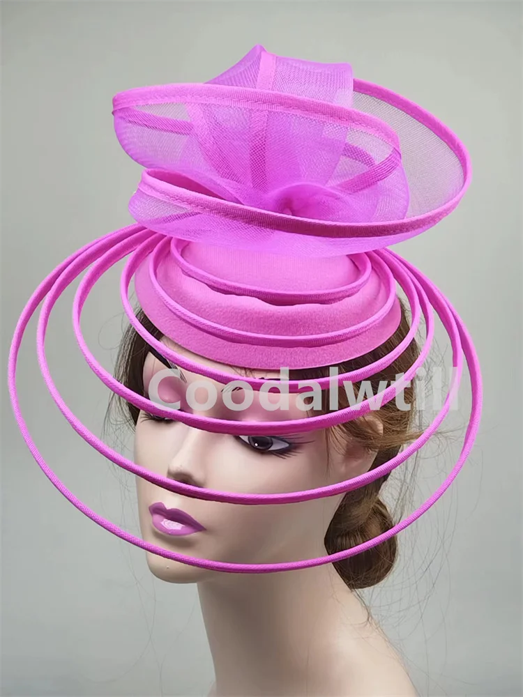 Church Fascinator Hat Wedding Mesh Headpiece Women Party Banquet Chapeau Cap Headband Ladies Party Tea Royal Ascot Pillbox Caps