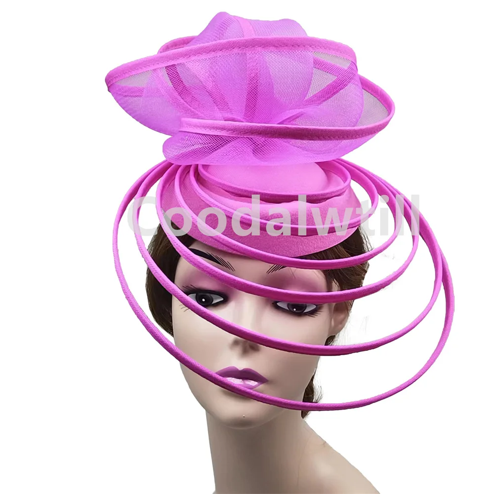 Church Fascinator Hat Wedding Mesh Headpiece Women Party Banquet Chapeau Cap Headband Ladies Party Tea Royal Ascot Pillbox Caps