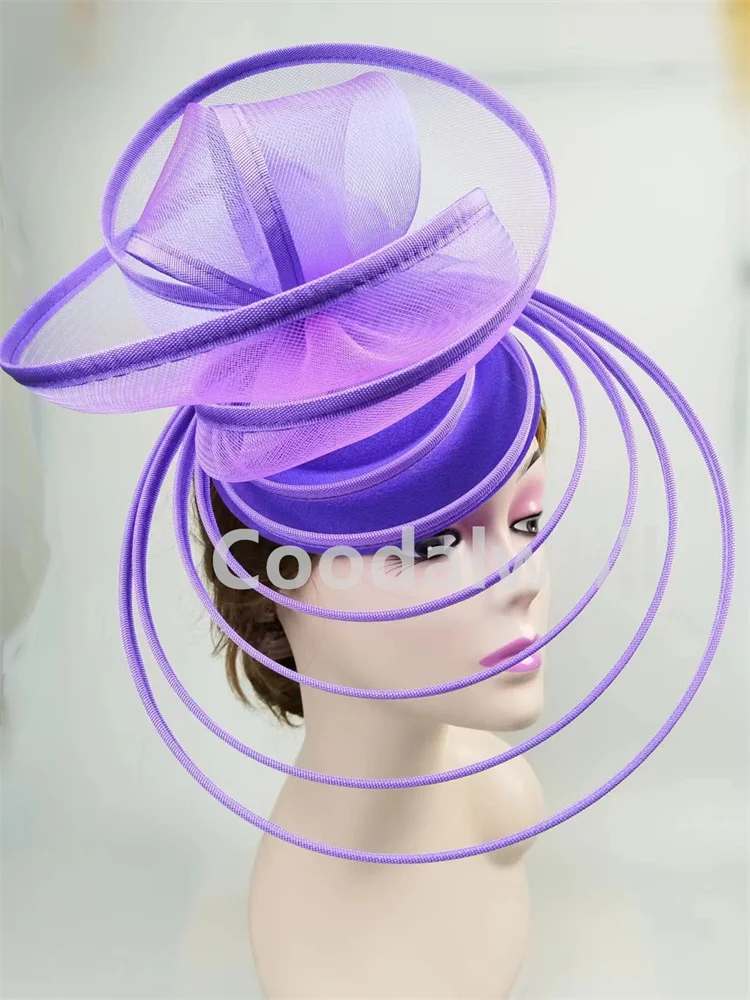 Church Fascinator Hat Wedding Mesh Headpiece Women Party Banquet Chapeau Cap Headband Ladies Party Tea Royal Ascot Pillbox Caps