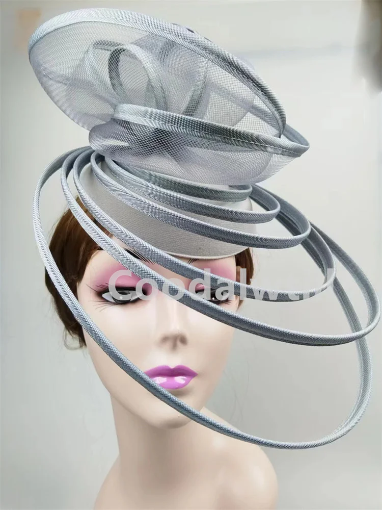 Church Fascinator Hat Wedding Mesh Headpiece Women Party Banquet Chapeau Cap Headband Ladies Party Tea Royal Ascot Pillbox Caps
