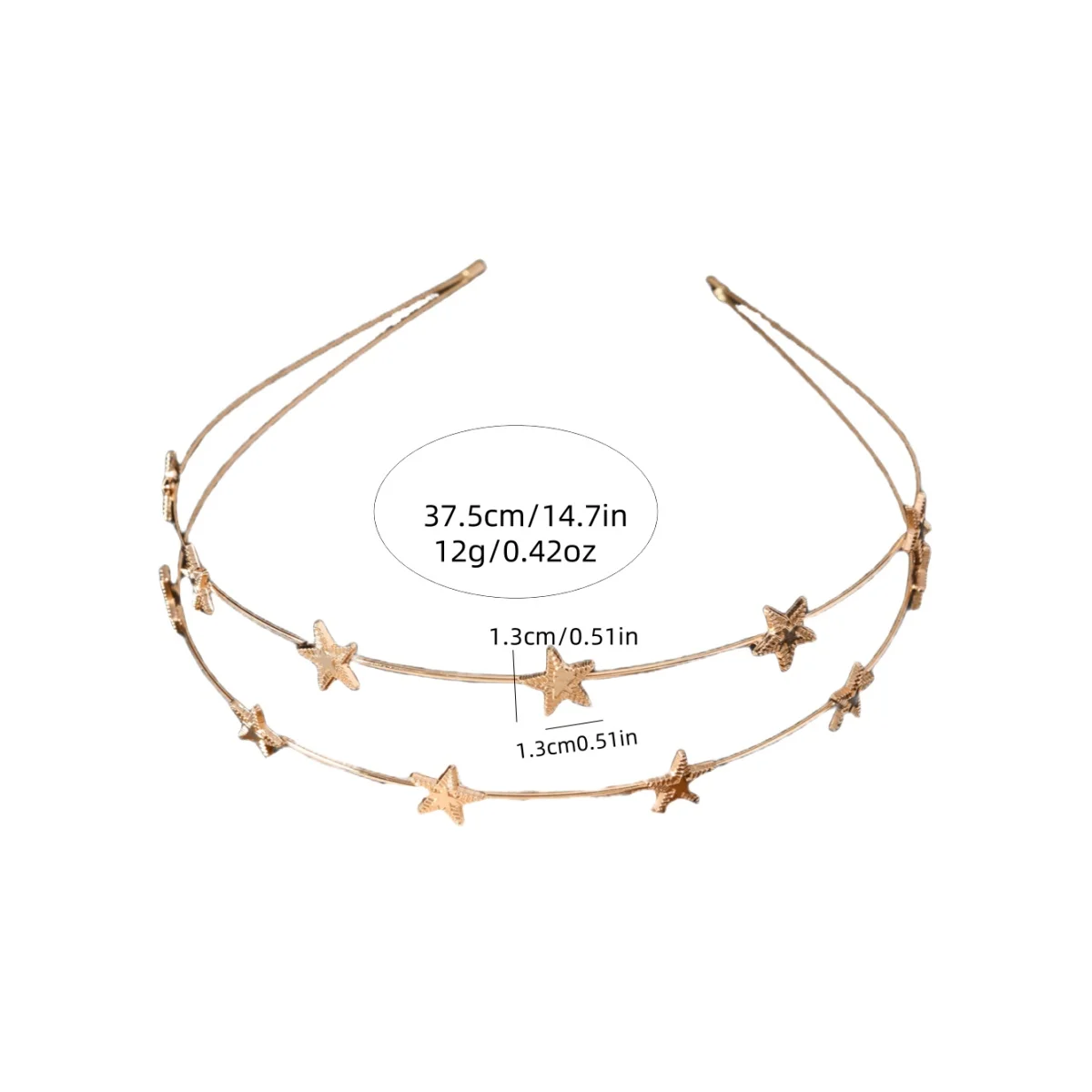 The fashion star five-pointed star double-layer hairband is beautiful and versatile for women, making it perfect for daily gath