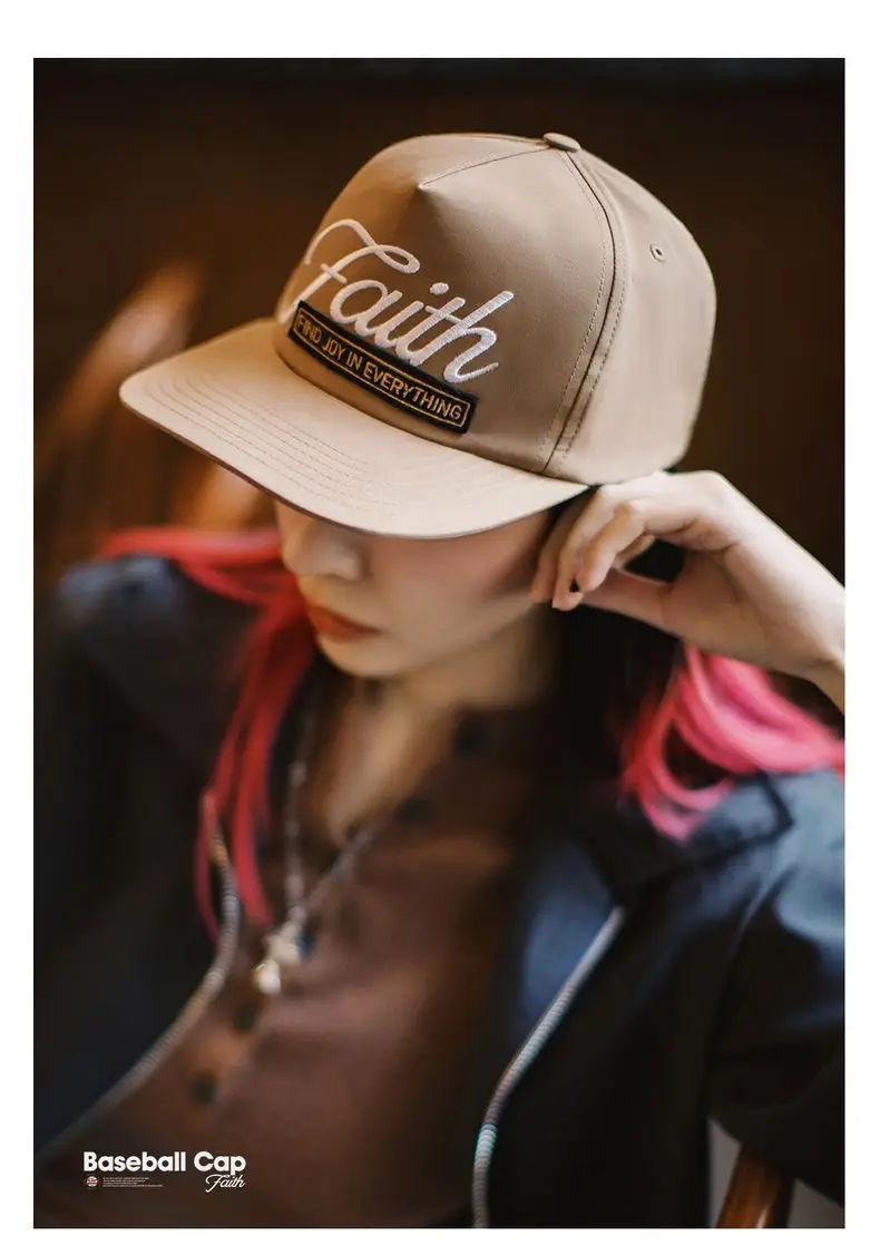 Maden Hip-Hop Embroidered Letter Baseball Cap Unisex Round Top Flat Brim Hat Casual Sun Hat for Streetwear and Vintage Style