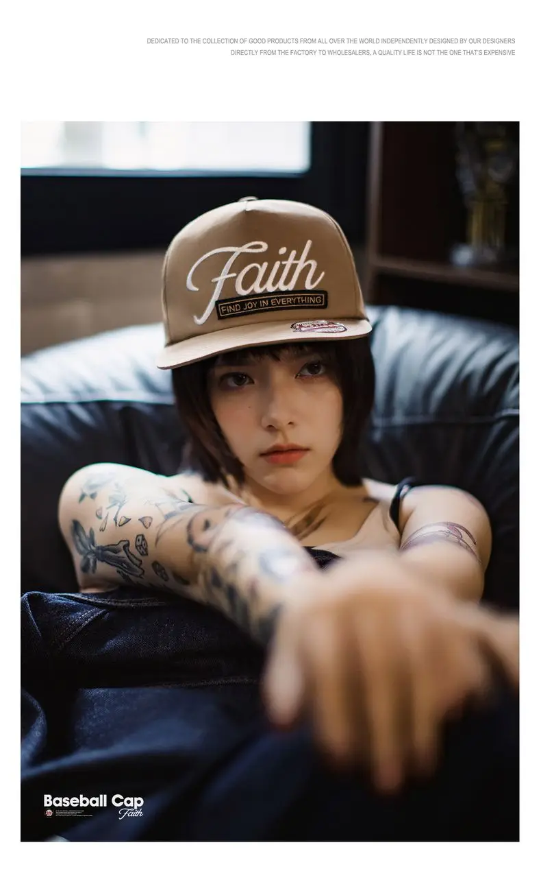 Maden Hip-Hop Embroidered Letter Baseball Cap Unisex Round Top Flat Brim Hat Casual Sun Hat for Streetwear and Vintage Style
