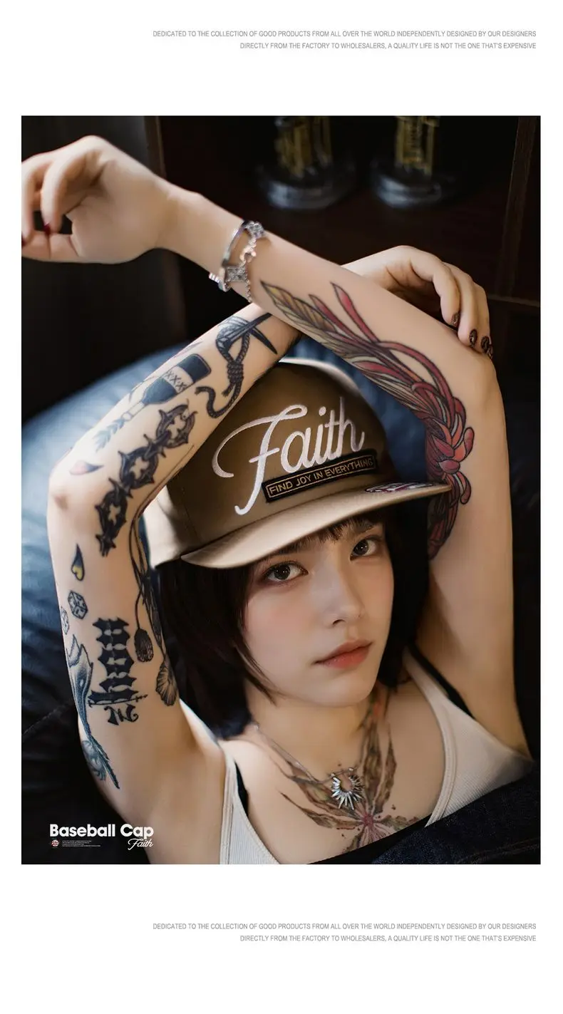Maden Hip-Hop Embroidered Letter Baseball Cap Unisex Round Top Flat Brim Hat Casual Sun Hat for Streetwear and Vintage Style