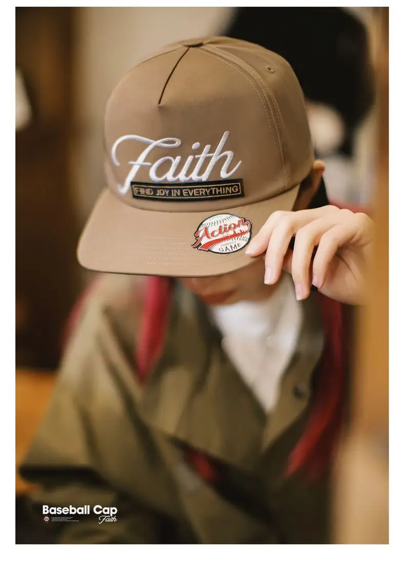 Maden Hip-Hop Embroidered Letter Baseball Cap Unisex Round Top Flat Brim Hat Casual Sun Hat for Streetwear and Vintage Style