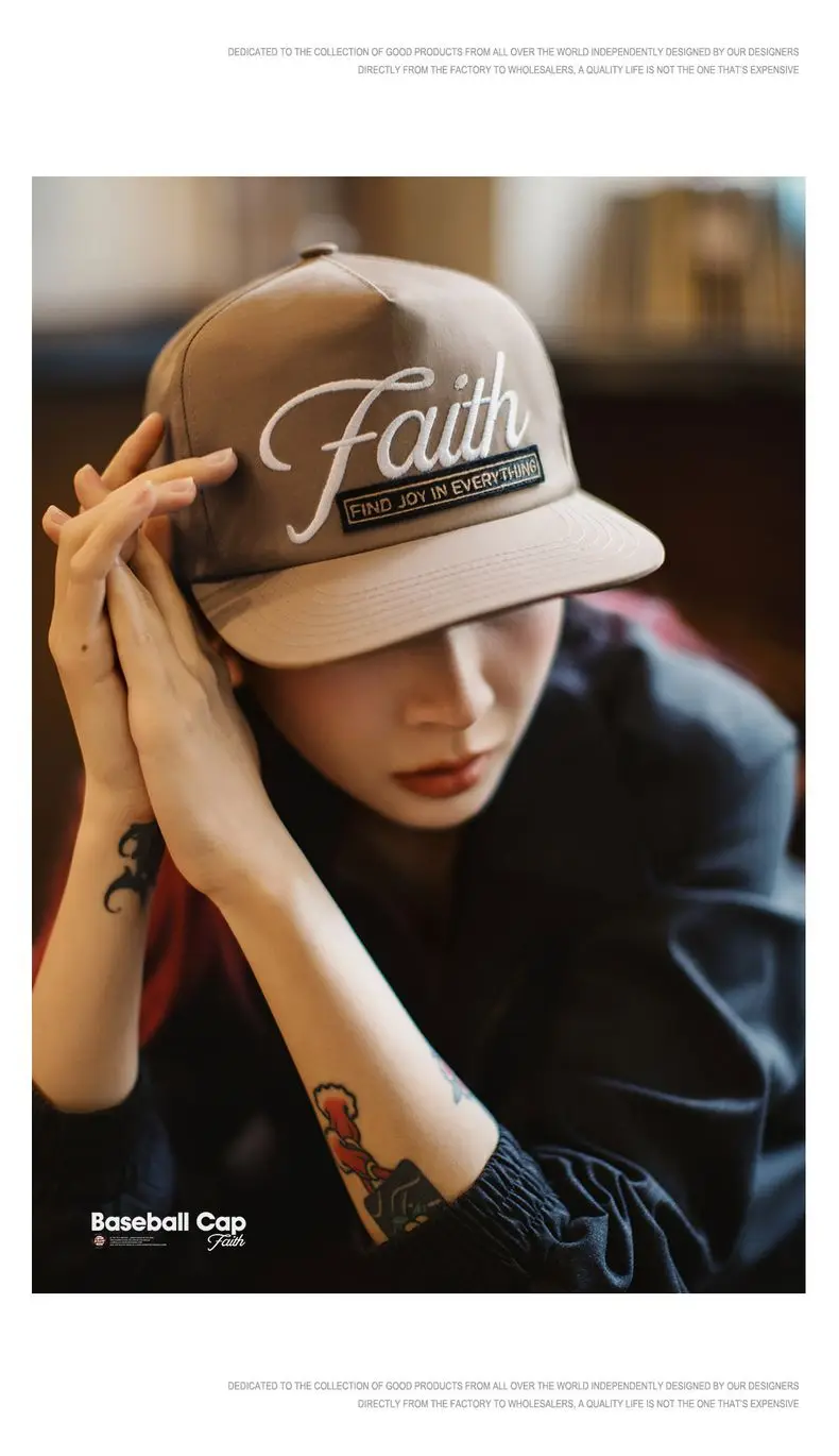 Maden Hip-Hop Embroidered Letter Baseball Cap Unisex Round Top Flat Brim Hat Casual Sun Hat for Streetwear and Vintage Style