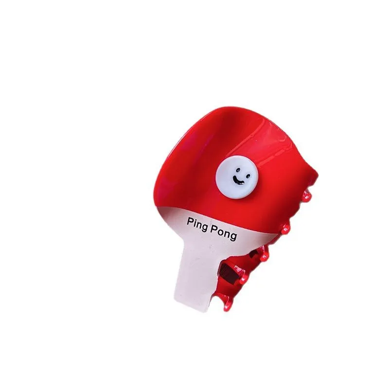 1pc sporty ping pong paddle shark clip hair grab clip cartoon ponytail clip girl hairpin headpiece
