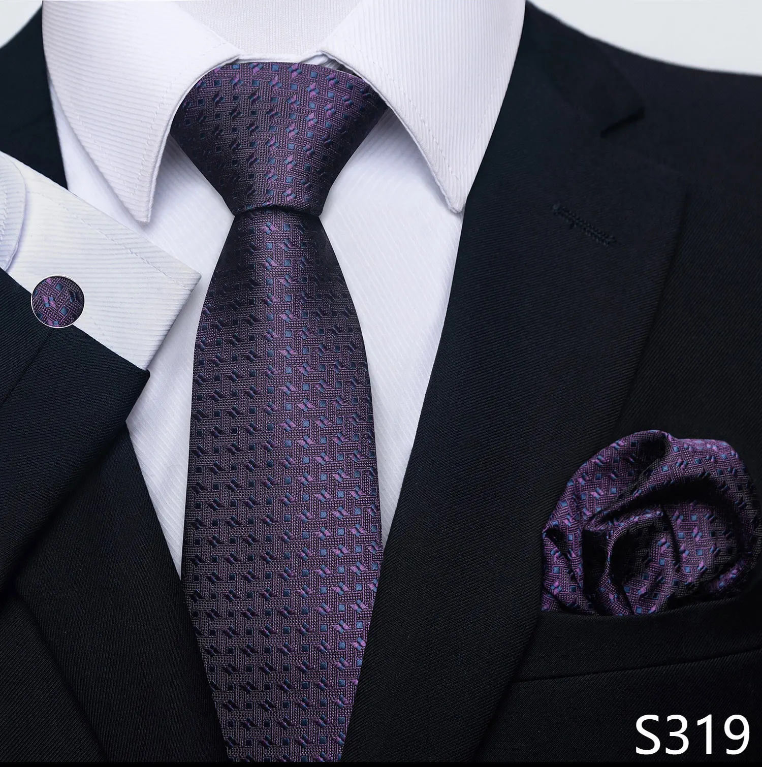Brand Fashion 8 cm Tie Pocket Squares Set Wedding Present Necktie Suit Accessories Fit Formal Party Holiday Gift