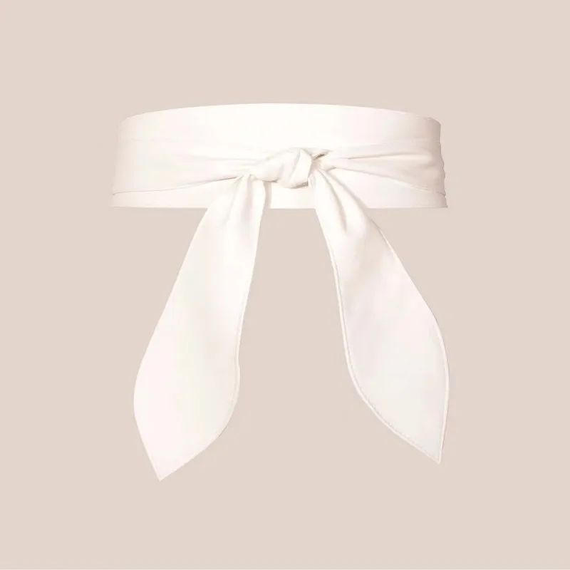 Ladies' Fashionable Wide Waistband, Elegant Bow Ribbon, Knotted Waistband, Leather Decorative Waistband