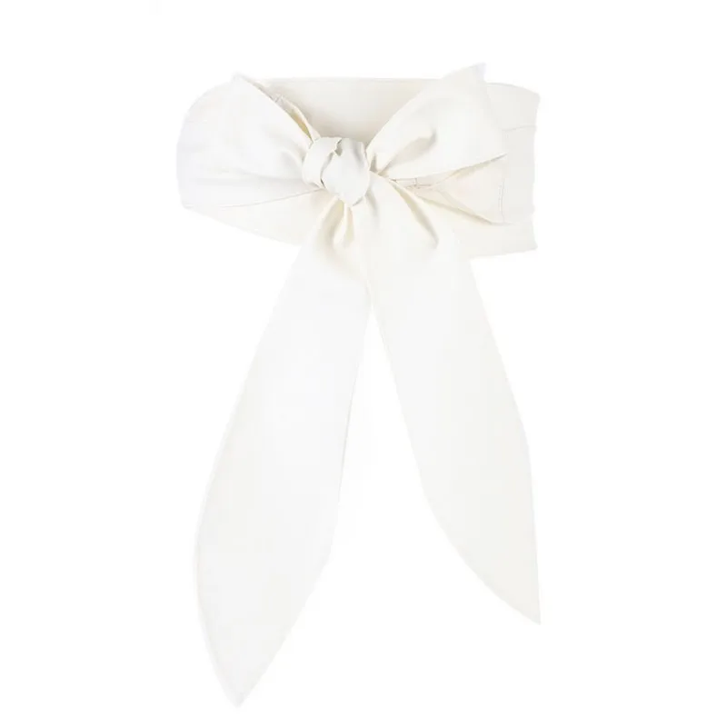 Ladies' Fashionable Wide Waistband, Elegant Bow Ribbon, Knotted Waistband, Leather Decorative Waistband