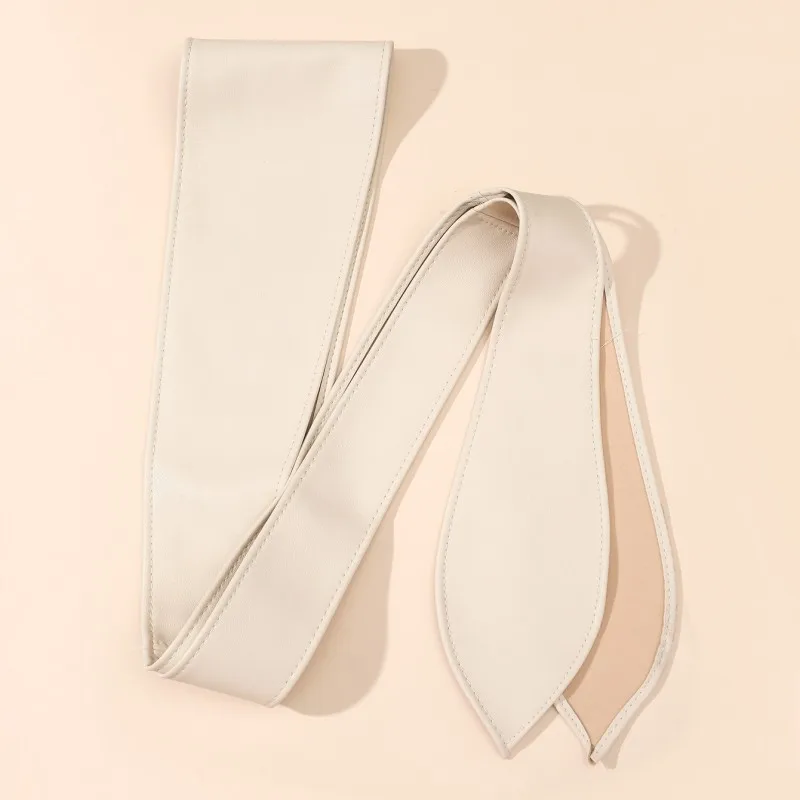 Ladies' Fashionable Wide Waistband, Elegant Bow Ribbon, Knotted Waistband, Leather Decorative Waistband