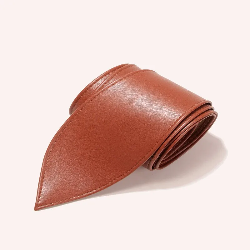 Ladies' Fashionable Wide Waistband, Elegant Bow Ribbon, Knotted Waistband, Leather Decorative Waistband