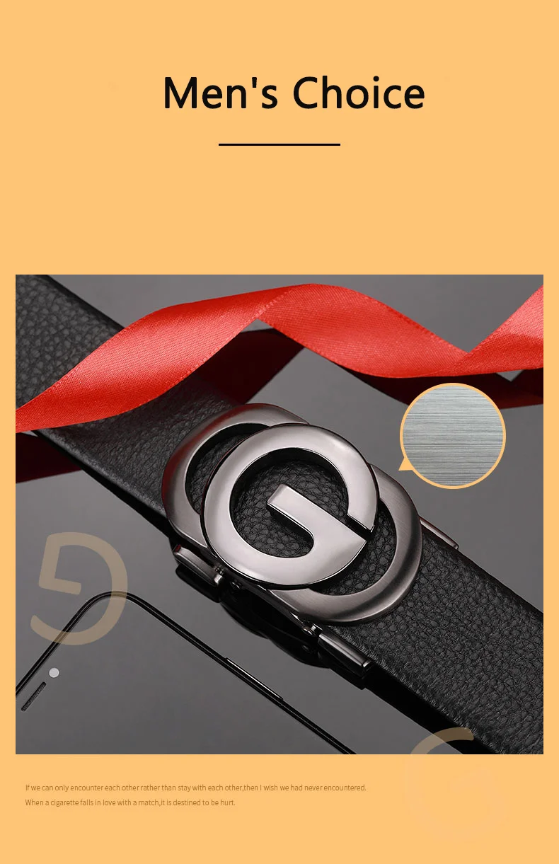 Men's Belt Automatic Buckle Belt Fashion Business Belt for Male Good Gifts for Men