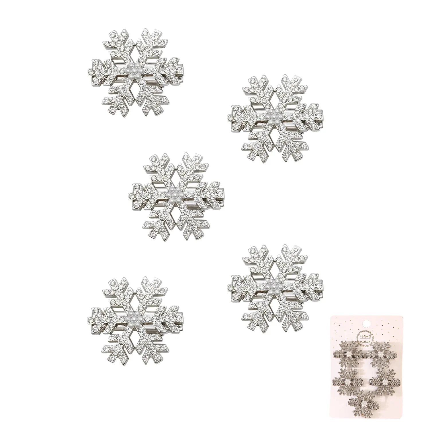 5/8/10/16 PCS. Super Flash High-grade Diamond-studded Christmas Snowflake Hairpins. Full of Diamonds. Metal Bangs Clips, Hairpin