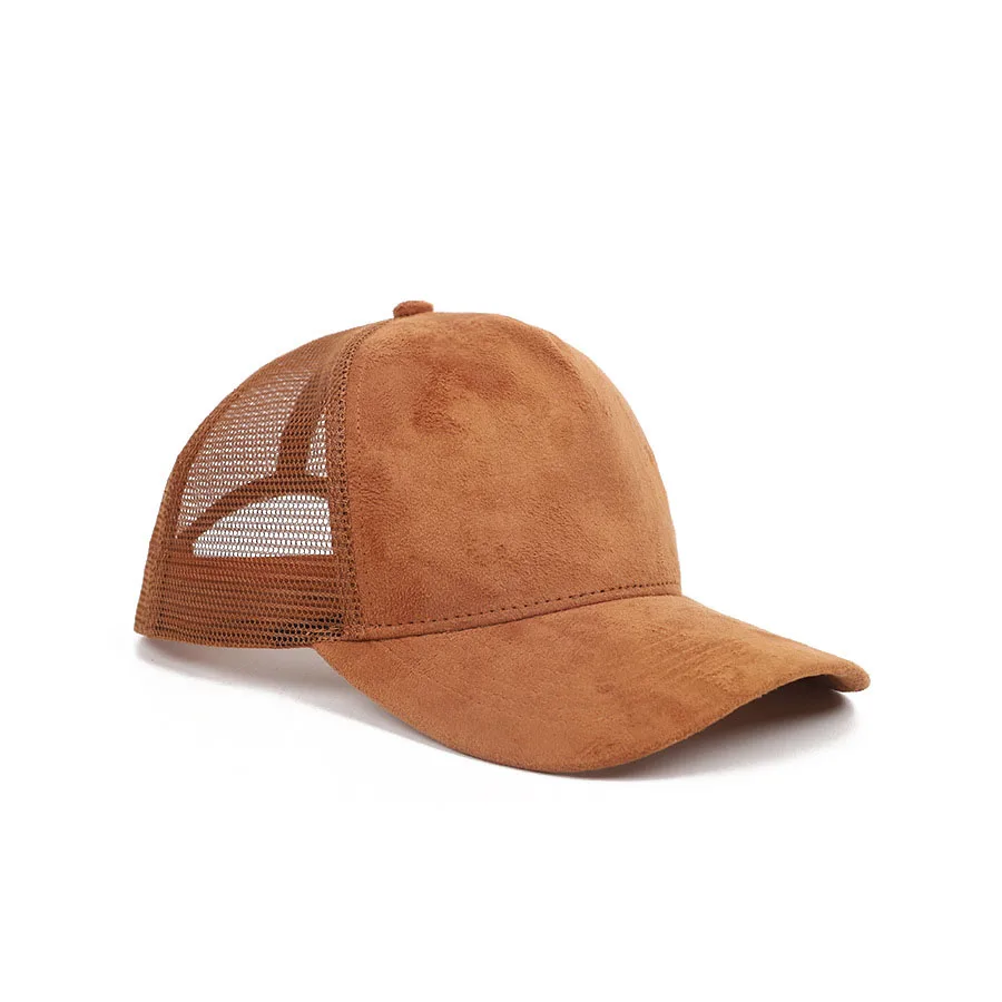 1 Piece Baseball Cap Men 5 Panel Mesh Suede Trucker Hat Women Spring Summer Outdoor Sports Hats Women Solid Color Gorros