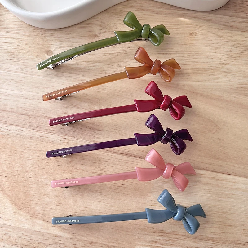 Korea France 3D Bow Spring Clip Versatile Princess Hair Clip One Word Clip