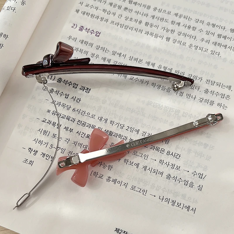 Korea France 3D Bow Spring Clip Versatile Princess Hair Clip One Word Clip