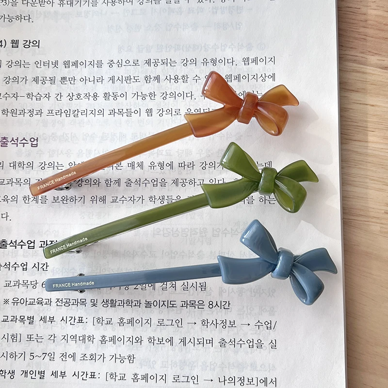 Korea France 3D Bow Spring Clip Versatile Princess Hair Clip One Word Clip