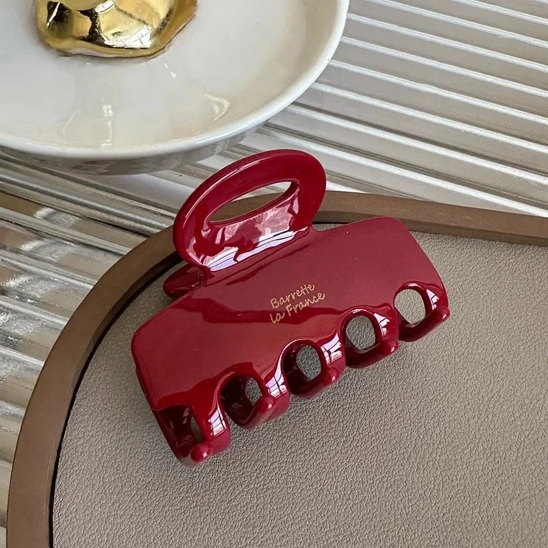 5.5cm Long Acetate Fiber Hair Clip Red Hair Clip Suitable for Girls and Women As A Hair Accessory Korean Style Fashion