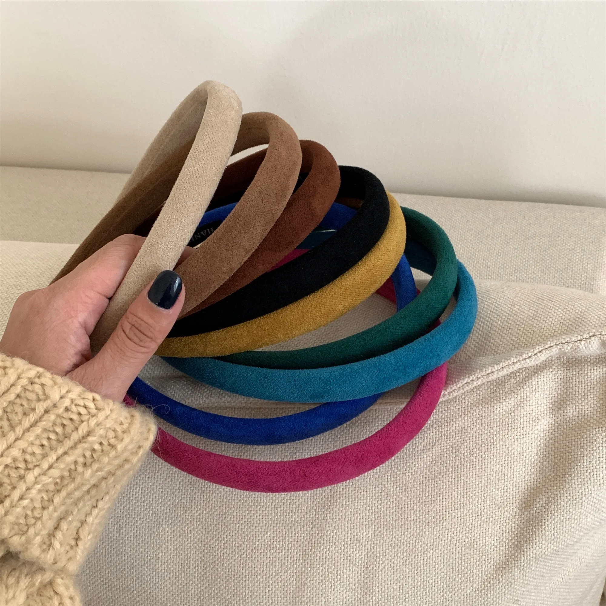 New Fashion Girls Hairband Solid Thin Hair Bands Hoop for Women Vintage Soft Elastic Headband Fashion  Headwear Hair Accessories