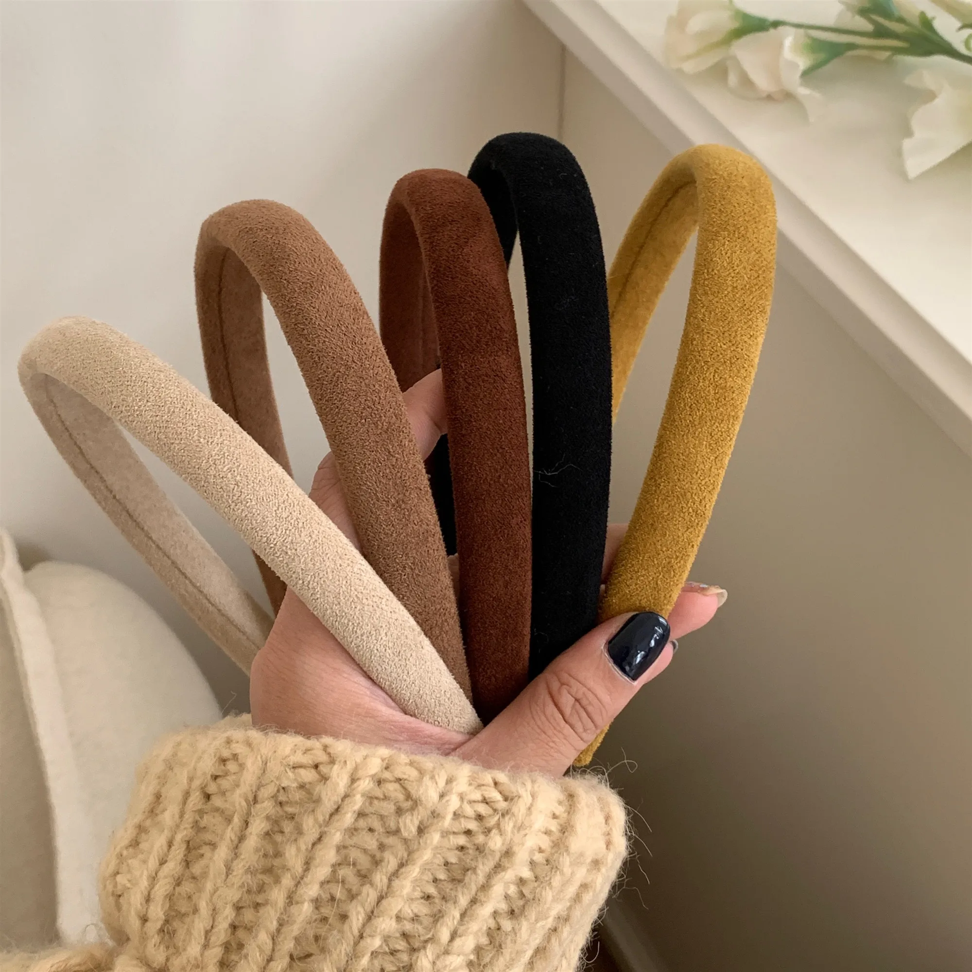 New Fashion Girls Hairband Solid Thin Hair Bands Hoop for Women Vintage Soft Elastic Headband Fashion  Headwear Hair Accessories