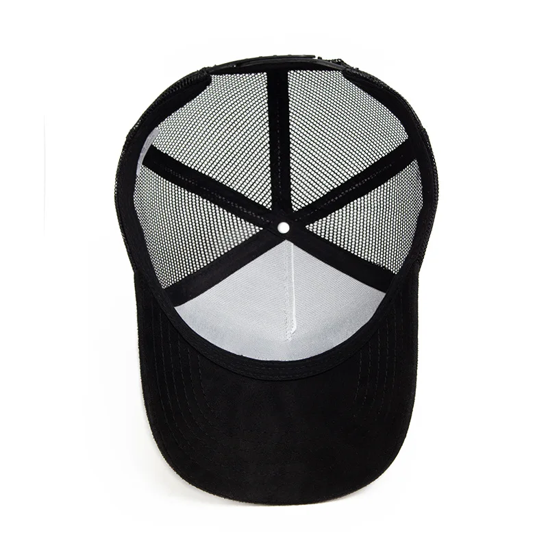 Unisex 5 panel Mesh Suede Trucker Hat Men Baseball Cap Spring Summer Breathable Sports Hats