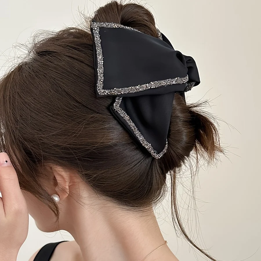 1PC Elegant Retro Style Large Hair Clip, Embellished with Rhinestones, Non Slip, Strong Grip Thick Hair Accessory, Fashionable
