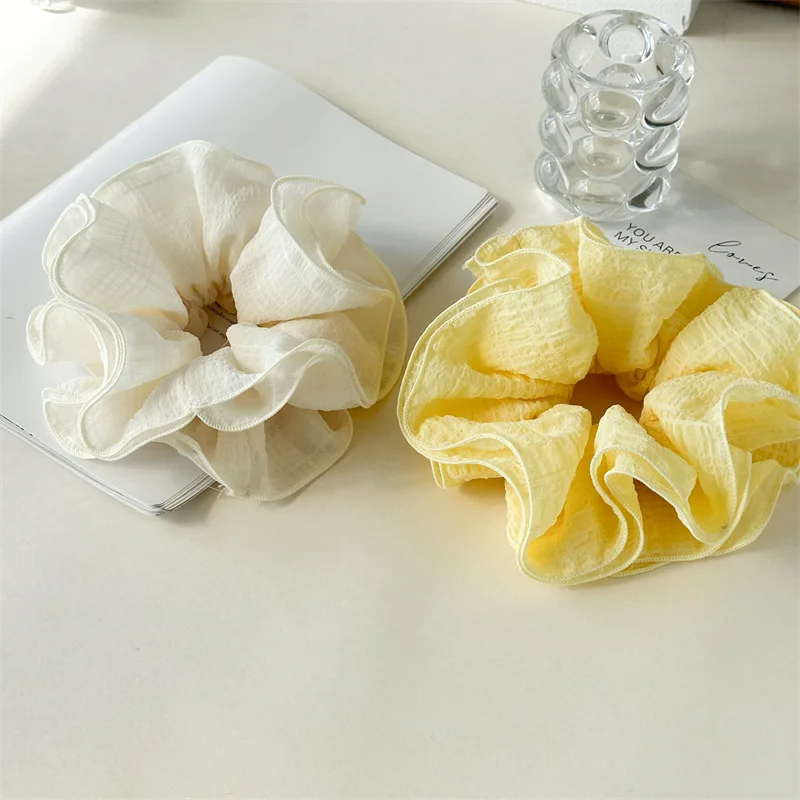 Korean Fashion Scrunchies For Women Heigh Elastic Hair Ties Ponytail Holder Headwear Double Fold Scrunchie Girl Hair Accessories