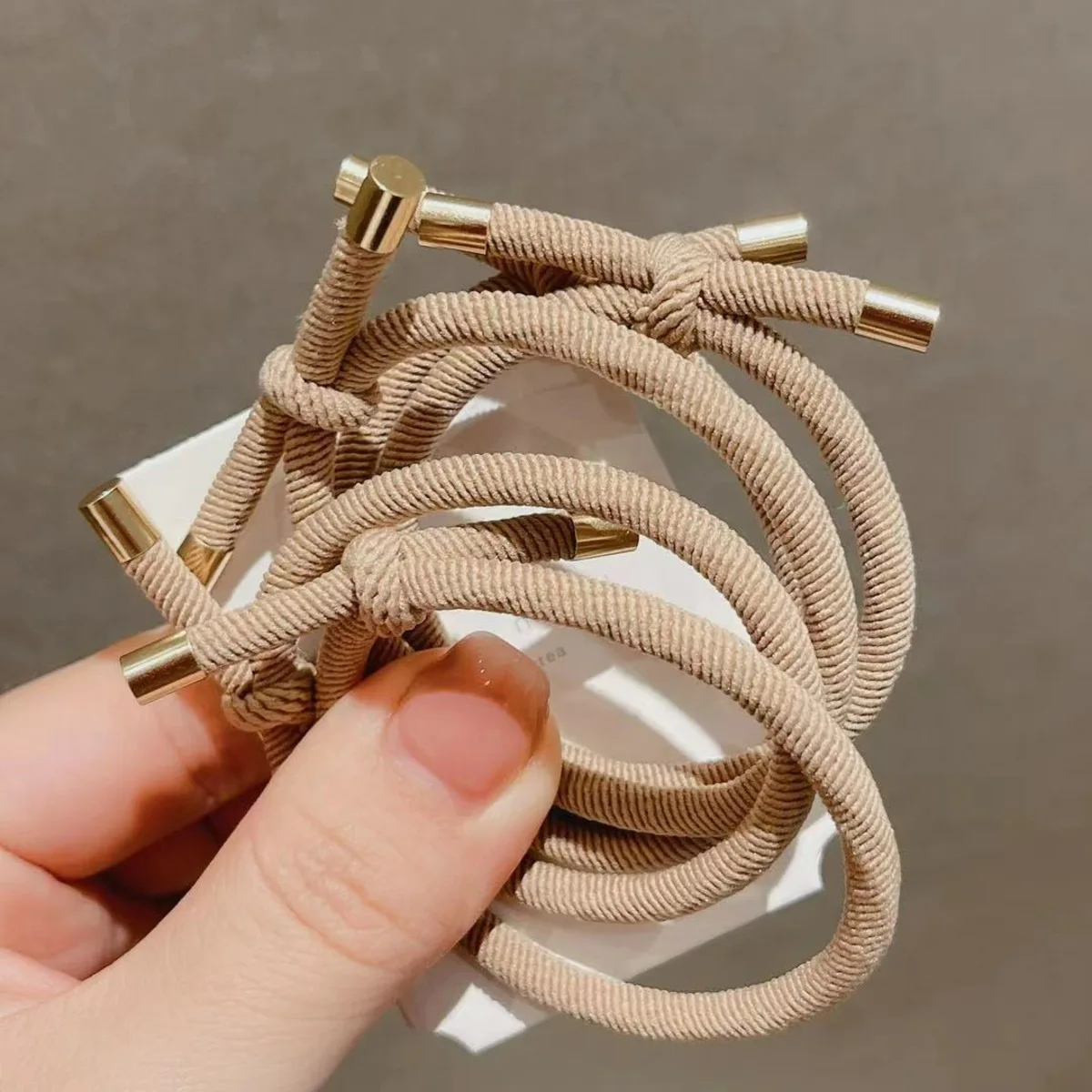 10pcs High Elastic Knot Spiral Elastics Hair Bands Coffee Black Minimalist Gentle on Hair for Secure Ponytails Stylish Durable