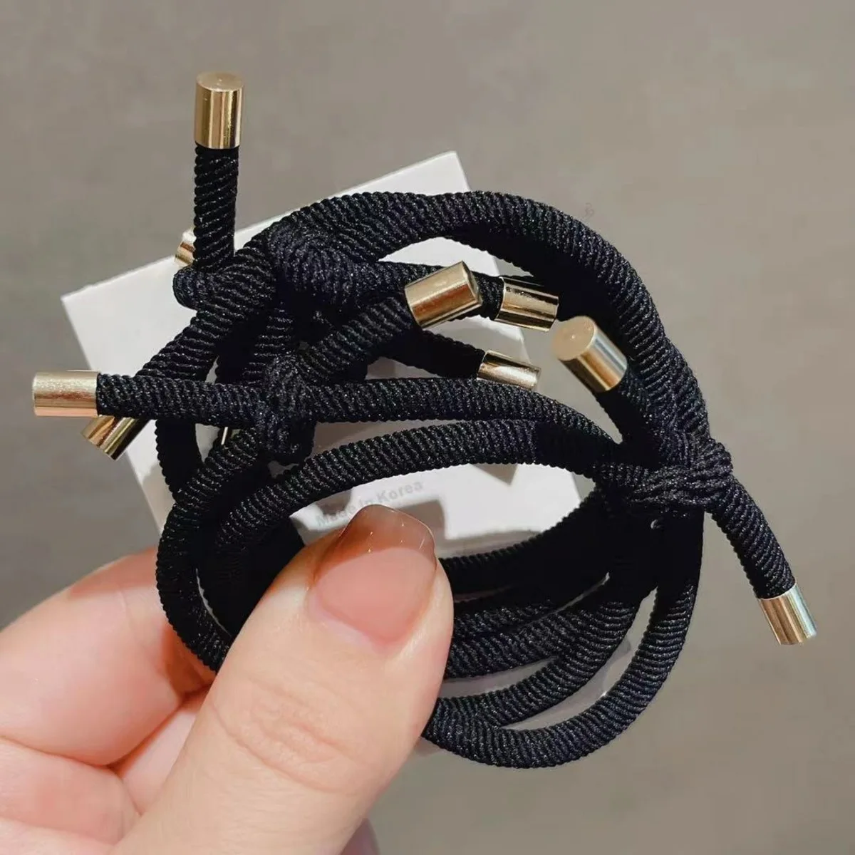 10pcs High Elastic Knot Spiral Elastics Hair Bands Coffee Black Minimalist Gentle on Hair for Secure Ponytails Stylish Durable