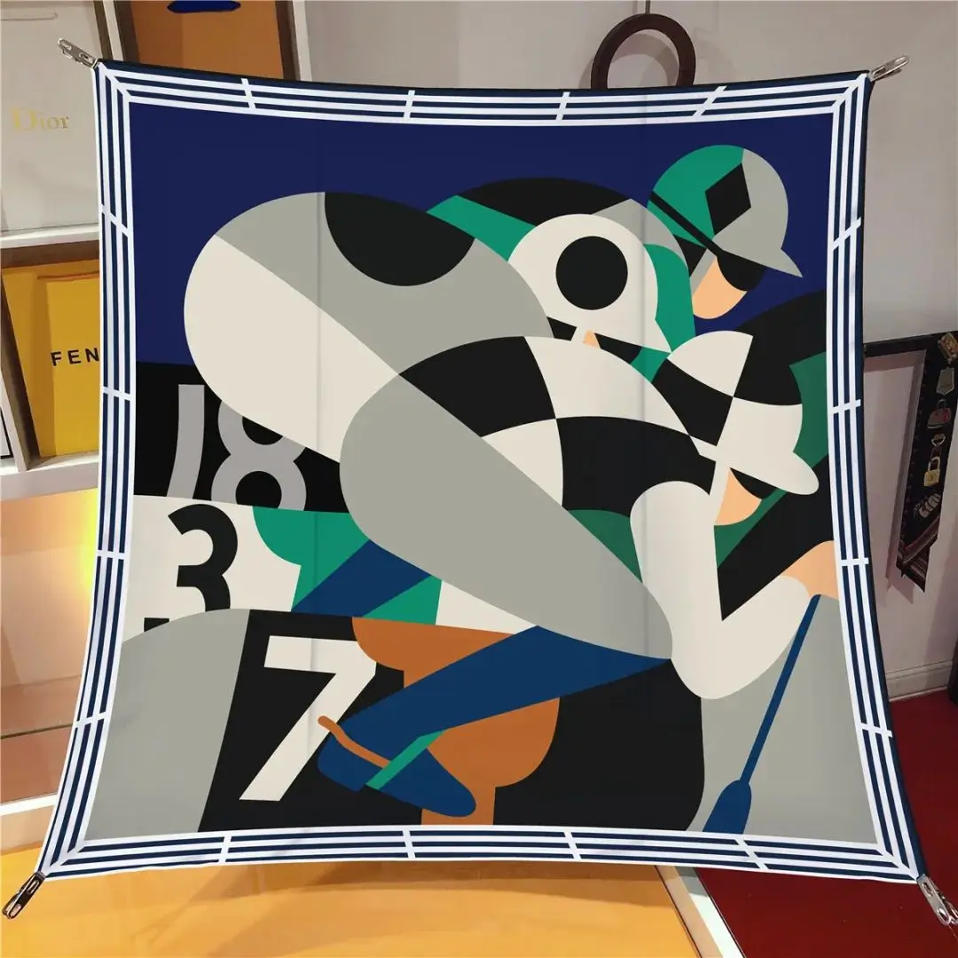 90*90CM Kerchief Four Seasons Luxury Square Silk Scarves Europe And America Fashion Bandannas New Twill Print Sunscreen Shawls