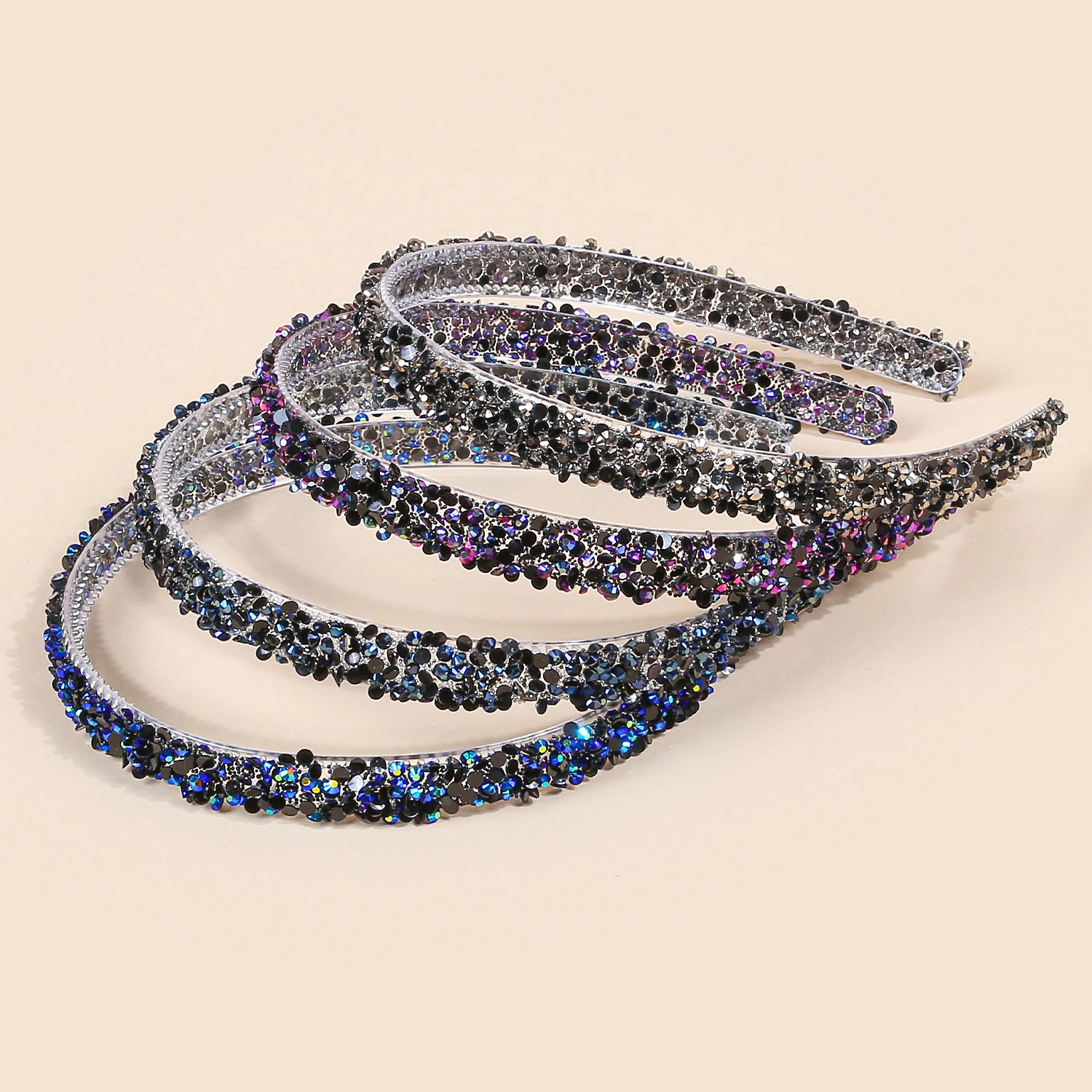 1/4pcs Rhinestone Hair Hoop Fashion Women Headwear Non-slip with Teeth Hairband Shiny Headband Hair Accessories