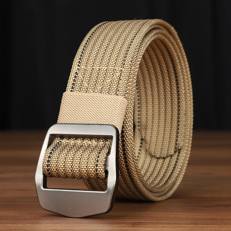 buckle canvas belt male business nylon non-perforated non-perforated belt students knitting jeans belt female suitable for men's