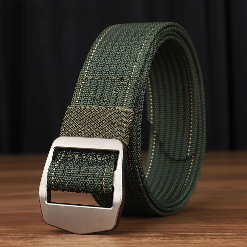 buckle canvas belt male business nylon non-perforated non-perforated belt students knitting jeans belt female suitable for men's
