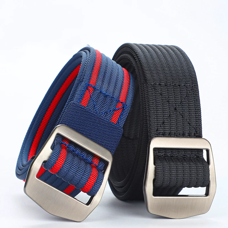 buckle canvas belt male business nylon non-perforated non-perforated belt students knitting jeans belt female suitable for men's