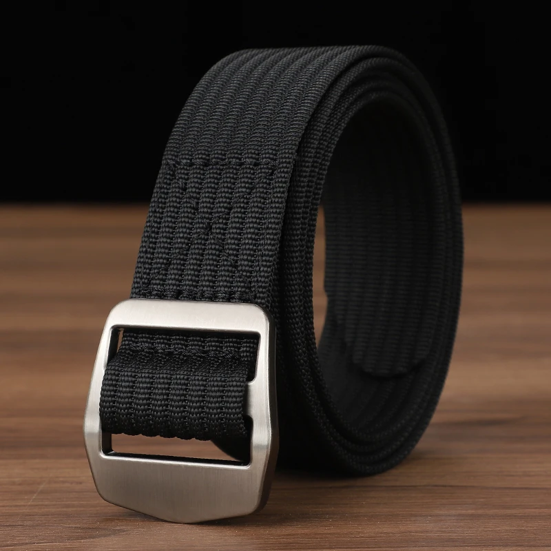 buckle canvas belt male business nylon non-perforated non-perforated belt students knitting jeans belt female suitable for men's