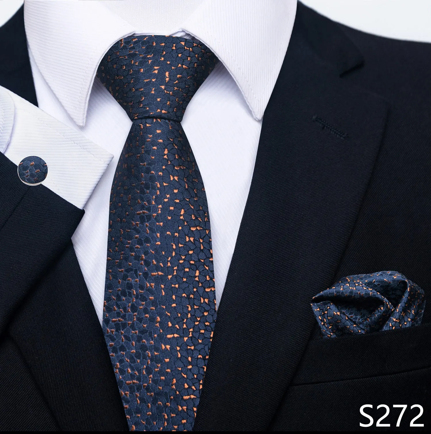 New Style Fashion Brand Tie For Men Green Floral Tie Pocket Squares Cuffilinks Set Necktie Suit Accessories Fit Formal Party