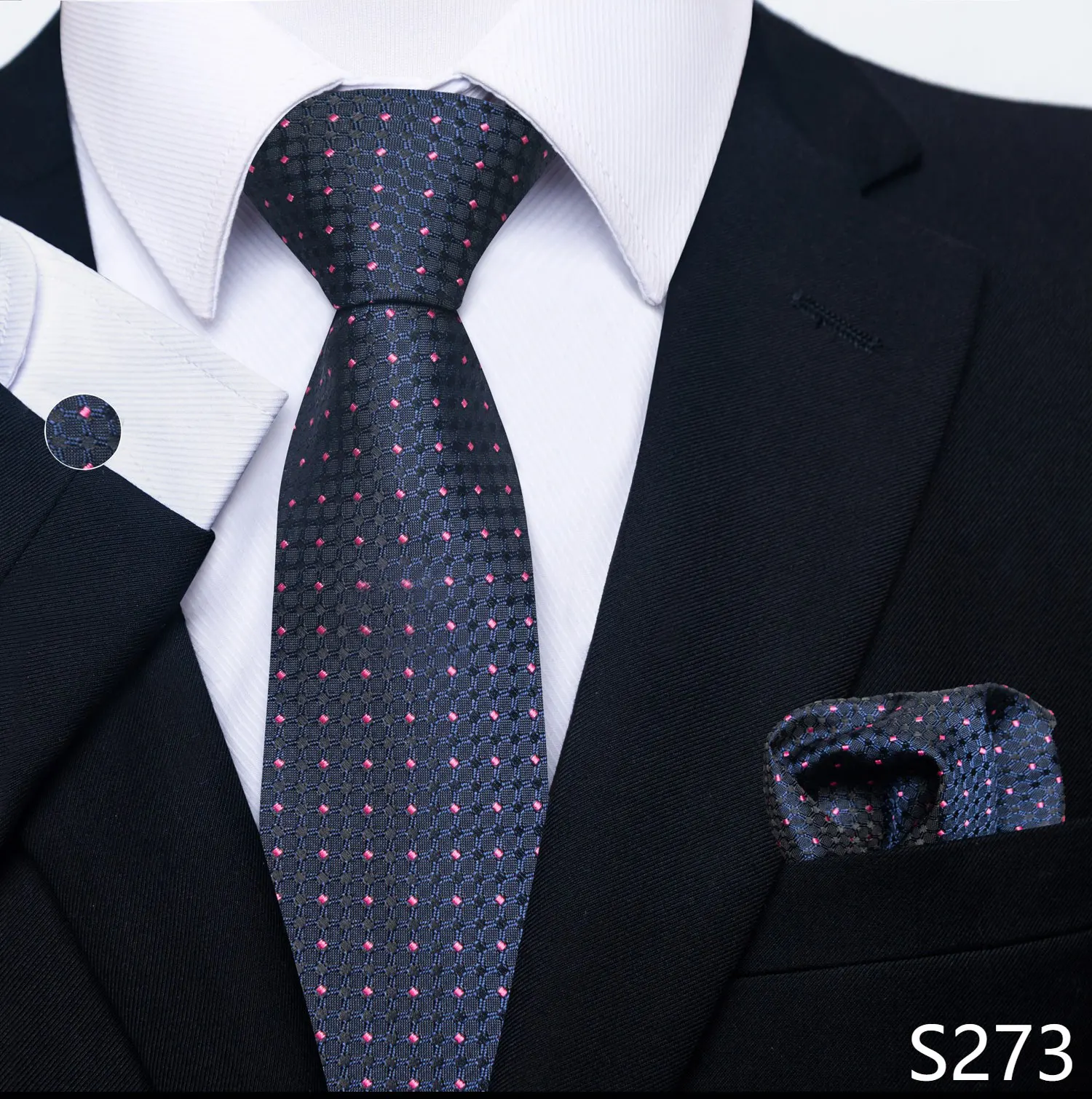 New Style Fashion Brand Tie For Men Green Floral Tie Pocket Squares Cuffilinks Set Necktie Suit Accessories Fit Formal Party